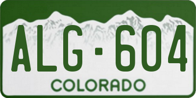 CO license plate ALG604