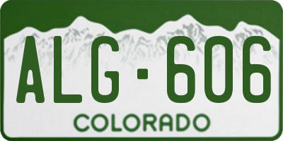CO license plate ALG606