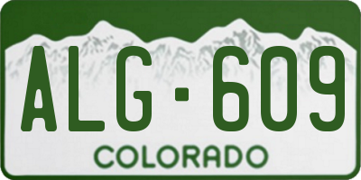 CO license plate ALG609