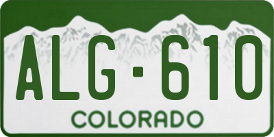 CO license plate ALG610