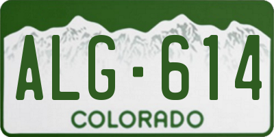 CO license plate ALG614