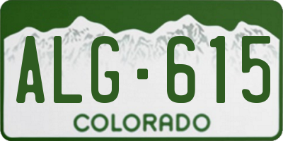 CO license plate ALG615