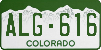 CO license plate ALG616