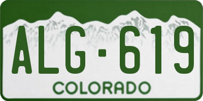 CO license plate ALG619