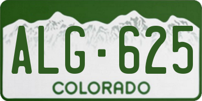 CO license plate ALG625