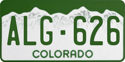 CO license plate ALG626