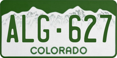 CO license plate ALG627