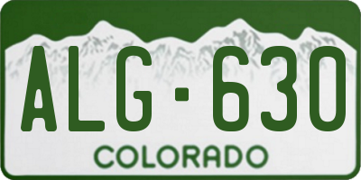CO license plate ALG630