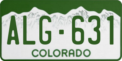 CO license plate ALG631
