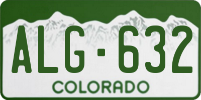 CO license plate ALG632