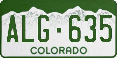 CO license plate ALG635