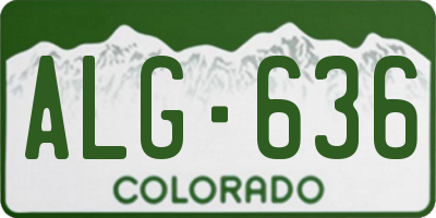 CO license plate ALG636