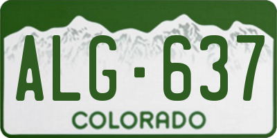 CO license plate ALG637