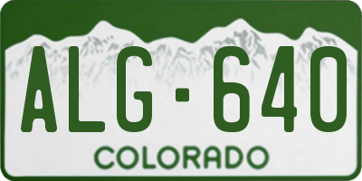 CO license plate ALG640
