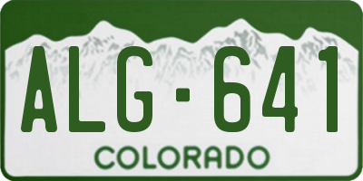 CO license plate ALG641