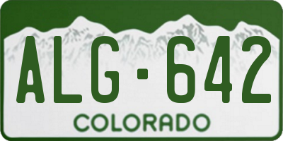 CO license plate ALG642