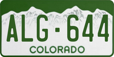 CO license plate ALG644