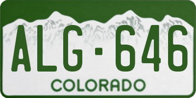 CO license plate ALG646