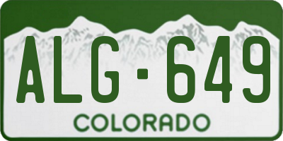 CO license plate ALG649