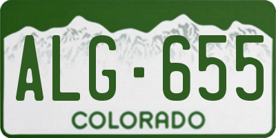 CO license plate ALG655