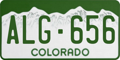 CO license plate ALG656