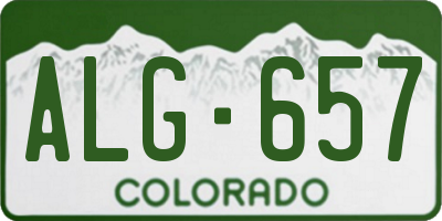 CO license plate ALG657