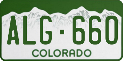 CO license plate ALG660