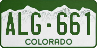 CO license plate ALG661