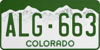CO license plate ALG663