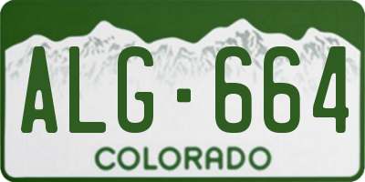 CO license plate ALG664