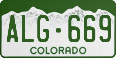 CO license plate ALG669