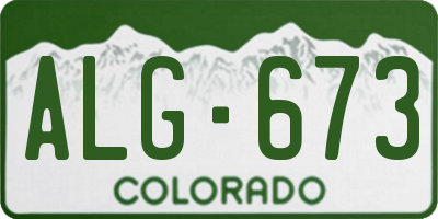 CO license plate ALG673