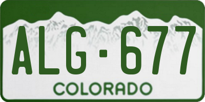 CO license plate ALG677