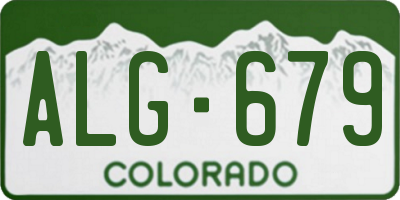 CO license plate ALG679