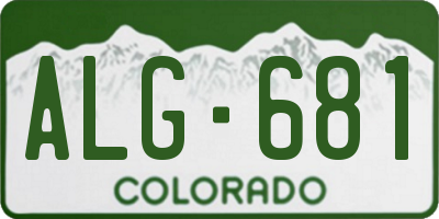 CO license plate ALG681