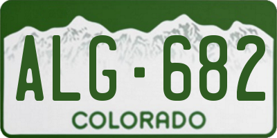 CO license plate ALG682
