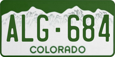 CO license plate ALG684