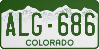 CO license plate ALG686