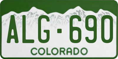 CO license plate ALG690