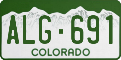CO license plate ALG691
