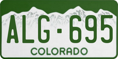 CO license plate ALG695