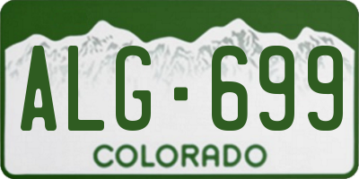 CO license plate ALG699