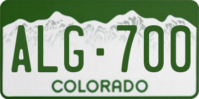 CO license plate ALG700
