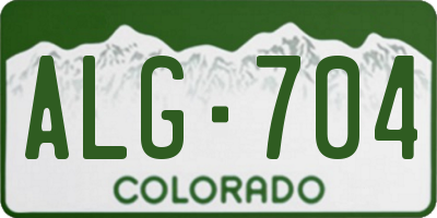 CO license plate ALG704
