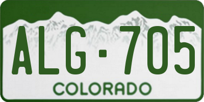 CO license plate ALG705
