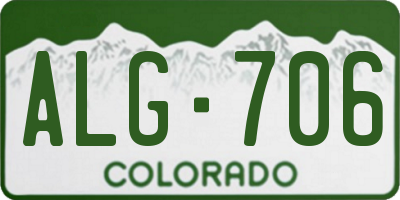 CO license plate ALG706
