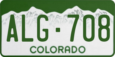 CO license plate ALG708