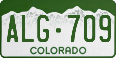 CO license plate ALG709