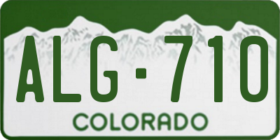 CO license plate ALG710