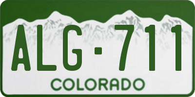 CO license plate ALG711